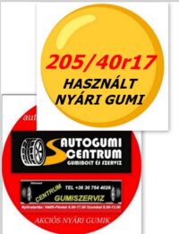 205/40r17 használt nyári gumi