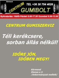 kerékcsere, gumicsere, sorban állás nélkül, időpont egyeztetés, centrum gumiszerviz körmend