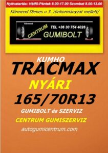 165 70R13 tracmax-uj-nyari-gumi-gumibolt-es-szerviz-centrum-gumiszerviz-kormend-nyari-gumi