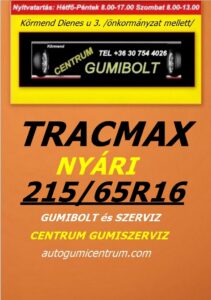 215 65R16 tracmax-uj-nyari-gumi-gumibolt-es-szerviz-centrum-gumiszerviz-kormend-nyari-gumi
