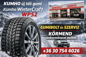KUMHO új téli gumi - Kumho WinterCraft WP52+ GUMIBOLT és SZERVIZ. KÖRMEND