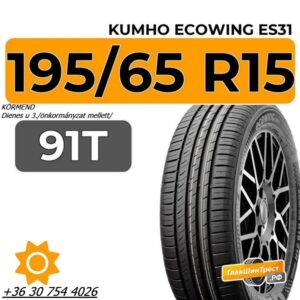 195 65 R15 95H XL Kumho Ecowing ES31 centrum gumiszerviz kft-gumibolt és szerviz-