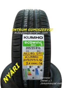 205_55R16_kumho_új_nyári_gumi- új nyári gumi- 205 55r16 kumho akcios nyári-