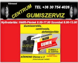 gumiszerelés kerékcsere centrum gumiszerviz kft-gumibolt és szerviz- Körmend-