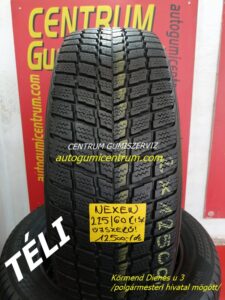 225 60R17 használt téli -centrum gumiszerviz kft gumibolt es szerviz