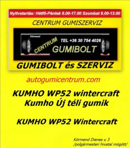 kumho WP52 wintercraft -kumho-uj-teli-gumi-webaruhaz-centrum-gumiszerviz-kft-gumibolt-es-szerviz-kormend