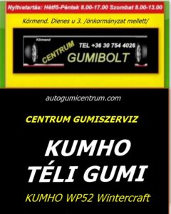 215/55r16 KUMHO új téli gumi kumho WP52 wintercraft -kumho-uj-teli-gumik-webaruhaz-centrum-gumiszerviz-kft-gumibolt-es-szerviz-kormend-autogumi