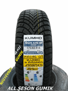 175 65R14 KUMHO négyévszakos gumi - all season - minden évszakban - egesz évben gumi - 4évszakos - 4 évszakos
