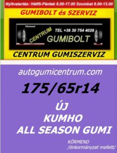 175 65r14 kumho all seasn gumi- centrum gumiszerviz-autogumicentrum-gumibolt és szerviz-kormend-kumho négyévszakos gumi - 175-65R14-HA32-SOLUS-4S-XL