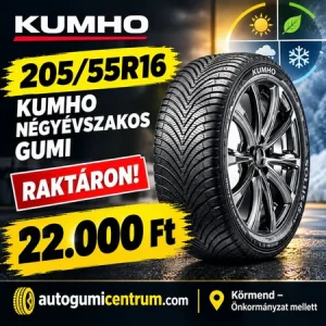 205 55R16 KUMHO négyévszakos gumi - KUMHO SOLUS 4S HA32
