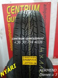 215/65r16 használt nyári gumi Continental 4db