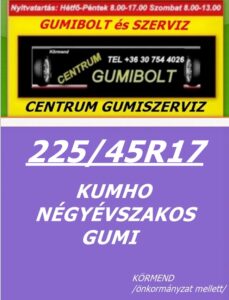 225 45R17 kumho-negyevszakos-gumi-centrum-gumiszerviz-autogumicentrum-gumibolt-es-szerviz-kormend-all-season