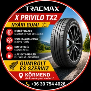 Tracmax X Privilo TX2 nyári gumi. Körmend - gumibolt és szerviz.