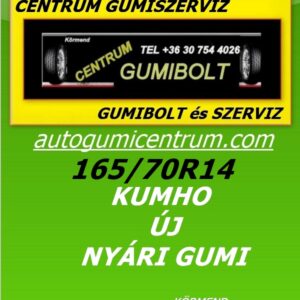 165 70R14 kumho új nyári gumi- centrum gumiszerviz-autogumicentrum-gumibolt és szerviz-kormend