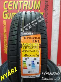 195/50r15 TRACMAX új akciós nyári gumi