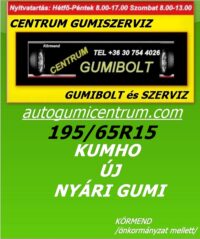 195 65R15 kumho új nyári gumi- centrum gumiszerviz-autogumicentrum-gumibolt és szerviz-kormend