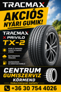 Tracmax X privilo TX-2 - Tracmax akciós nyári gumik. Tracmax X privilo TX-2. CENTRUM GUMISZERVIZ KÖRMEND
