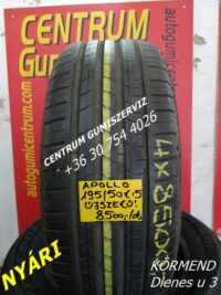 195/50r15 használt nyári gumi Apollo