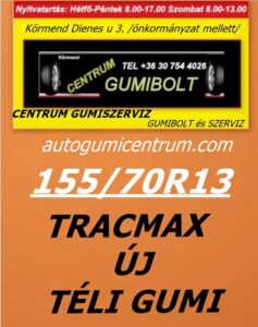 155 70R13-tracmax-uj-teli-gumi-autogumicentrum-centrum-gumiszerviz-kormend-gumibolt es szerviz