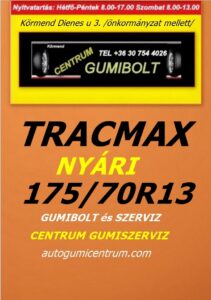 175 70R13 Tracmax-tracmax-uj-nyari-gumi-gumibolt-es-szerviz-centrum-gumiszerviz-kormend-nyari-gumi