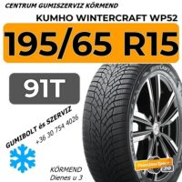 195 65 R15 91T Kumho WINTERCRAFT WP52 kumho - új téli gumik gumibolt és szerviz