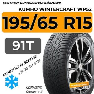 195 65 R15 91T Kumho WINTERCRAFT WP52 kumho - új téli gumik gumibolt és szerviz