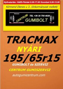 195 65r15 tracmax-uj-nyari-gumi-gumibolt-es-szerviz-centrum-gumiszerviz-kormend-nyari-gumi