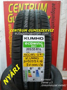 205-55R16-KUMHO-uj-nyari-gumi-centrum-gumiszerviz-kormend gumibolt és szerviz