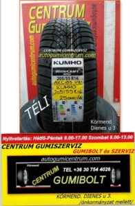 205 55r16 új KUMHO téli gumi-- autogumicentrum-com-Centrum-gumiszerviz- gumibolt és szerviz