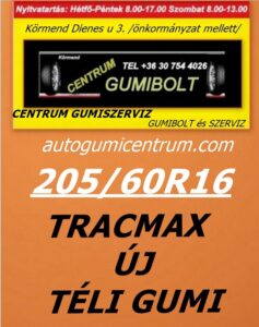 205 60R16-tracmax-uj-teli-gumi-autogumicentrum-centrum-gumiszerviz-kormend-gumibolt es szerviz