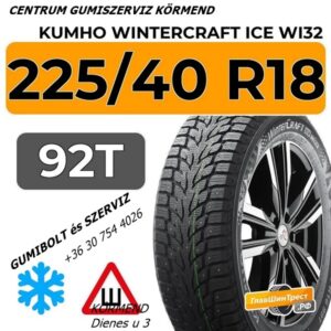 225 40 R18 92T Kumho WINTERCRAFT WP52 kumho - új téli gumik