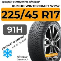 225 45 R17 91H Kumho WinterCraft WP52 kumho - új téli gumik gumibolt és