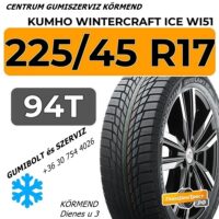 225 45 R17 94T Kumho WinterCraft Ice Wi51 kumho - új téli gumik gumibolt