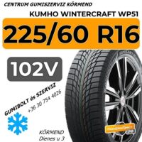 225 60 R16 102W Kumho WINTERCRAFT WP51 kumho - új téli gumi gumibolt és szerviz