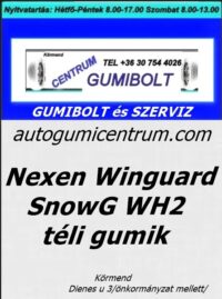 Nexen Winguard SnowG WH2 téli gumik--- centrum gumiszerviz-gumibolt és szerviz-nexen áj téligumi