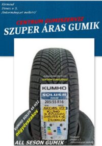 205 55R16 KUMHO négyévszakos gumik-akcios négyévszakos gumik-A S négyévszakos gumik-all seaon gumi-4 évszakos gumik-új gumik-205 55R16