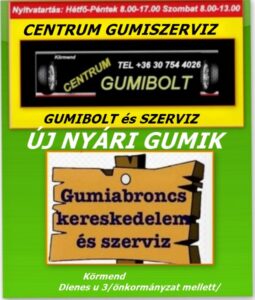 Gumiabroncs kereskedés és szerviz-új nyári gumik-centrum-gumiszerviz kormend-nyári gumi-gumibolt-es-szerviz-nyárigumik-