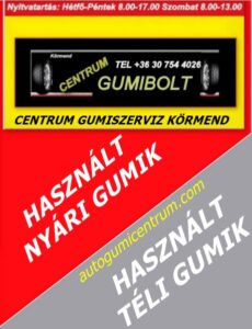 195/55R16 gumibroncsok- használt téli gumik - használt nyári gumik - centrum gumiszerviz - gumibolt és szerviz