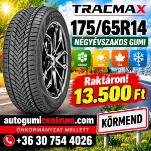 175 65R14 Tracmax négyévszakos gumi-Raktáron