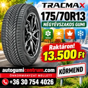 175 70R13 Tracmax négyévszakos gumi-Raktáron!