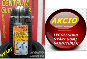 175 70R13 Tracmax akciós nyári gumi - centrum gumiszerviz körmend - gumibolt és szerviz - autogumicentrum