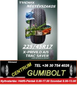 225 45R17 tracmax négyévszakos gumik - tracmax all season gumik - Tracmax X-Privilo A S Trac Saver - tracmax all season