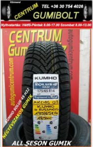 175 65r14 négyévszakos gumik- all season gumi- A S gumi- Kumho Solus 4S HA32 -all season-egész évben- centrum gumiszerviz-