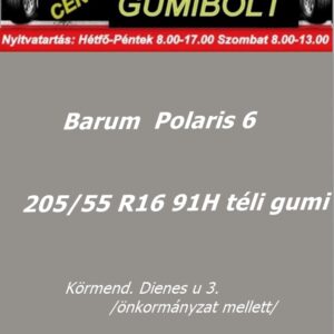 205 55r16 Barum új téli gumi - Barum  Polaris 6 205 55 R16 91H téli gumi