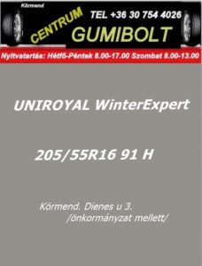 205 55r16 Uniroyal WinterExpert téli gumi - UNIROYAL WinterExpert - 205 55R16 - UNIROYAL WinterExpert 91 H 205 55R16
