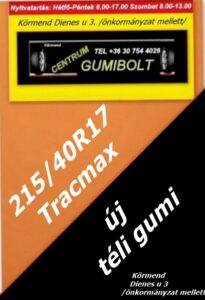 215 40R17 Tracmax téli gumi - új téli gumik - új nyári gumik - centrum gumiszerviz - gumibolt és szerviz