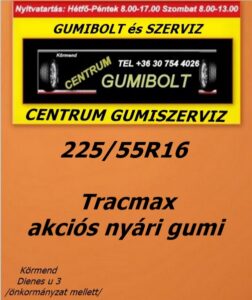 225/55R16 Tracmax akciós nyári gumi.