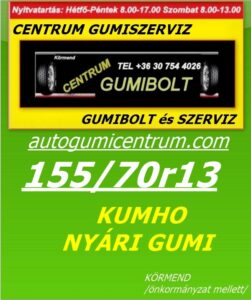 155 70r13 Kumho nyári gumi - uj-nyari-gumi-centrum-gumiszerviz- 155 70r13 Kumho nyári gumik