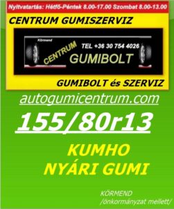 155 80r13 Kumho nyári gumi - uj-nyari-gumi-centrum-gumiszerviz- 155 80r13 Kumho nyári gumik