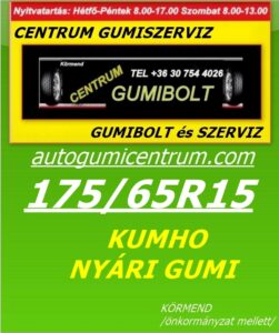 175 65R15 KUMHO nyári gumi - uj-nyari-gumi-centrum-gumiszerviz- 175 65R15 KUMHO nyári gumik